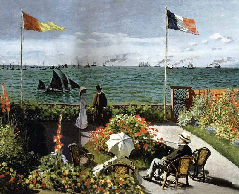 Claude Monet Garden at Sainte  adress France oil painting art